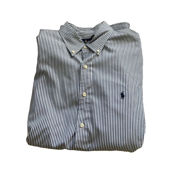 Polo Ralph Lauren L/S Custom Fit Button Front Striped Shirt Men's 17/43 - Picture 2 of 6